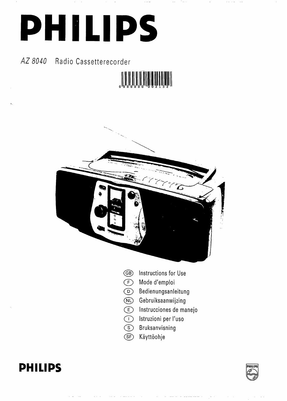 Philips AZ 8040 User Manual | 15 pages