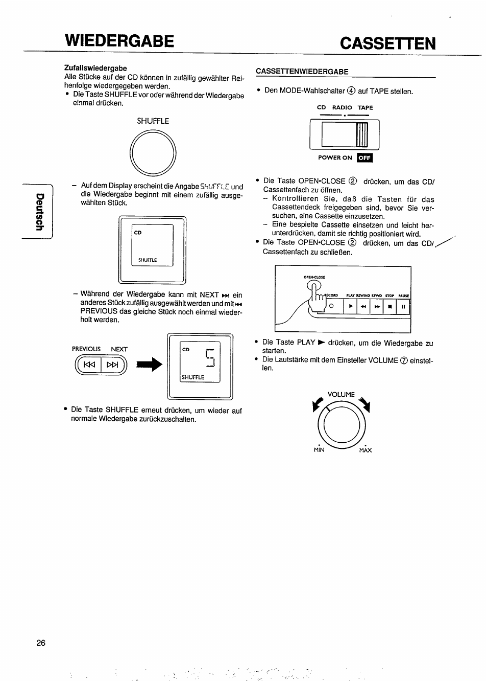 Wiedergabe cassetten | Philips AZ 8040 User Manual | Page 8 / 15