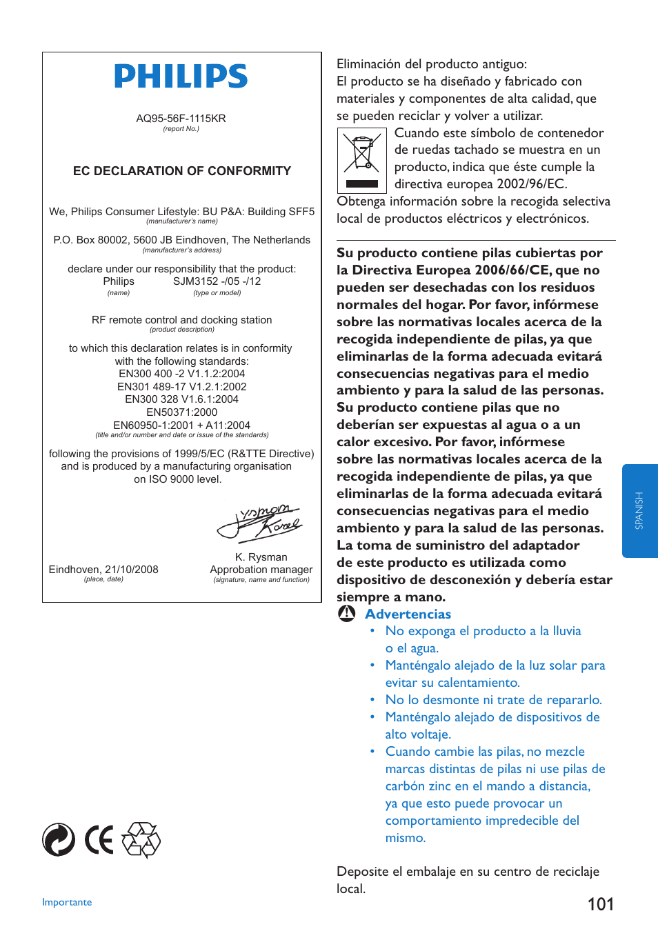 Philips SJM3152 User Manual | Page 101 / 338