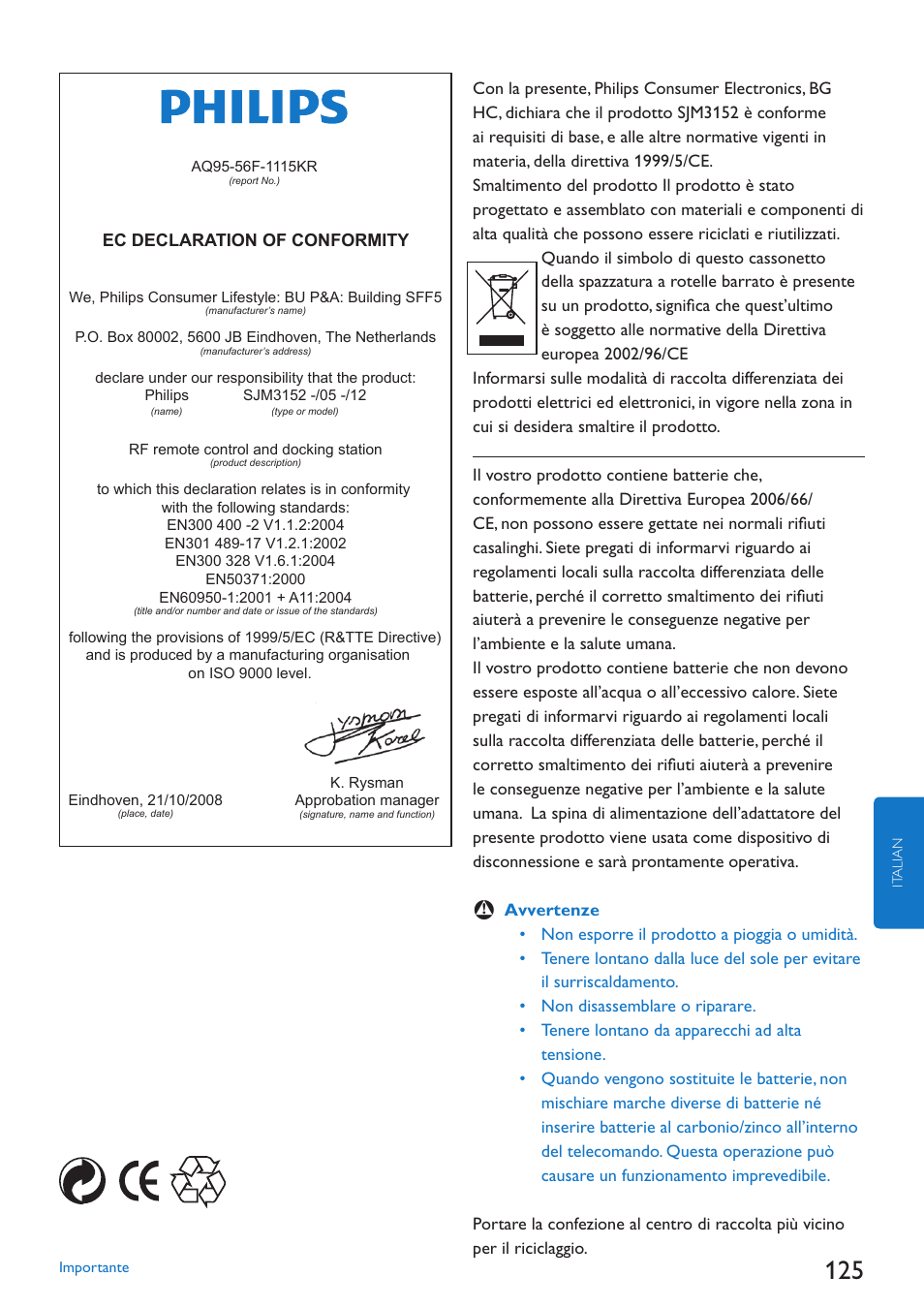 Philips SJM3152 User Manual | Page 125 / 338