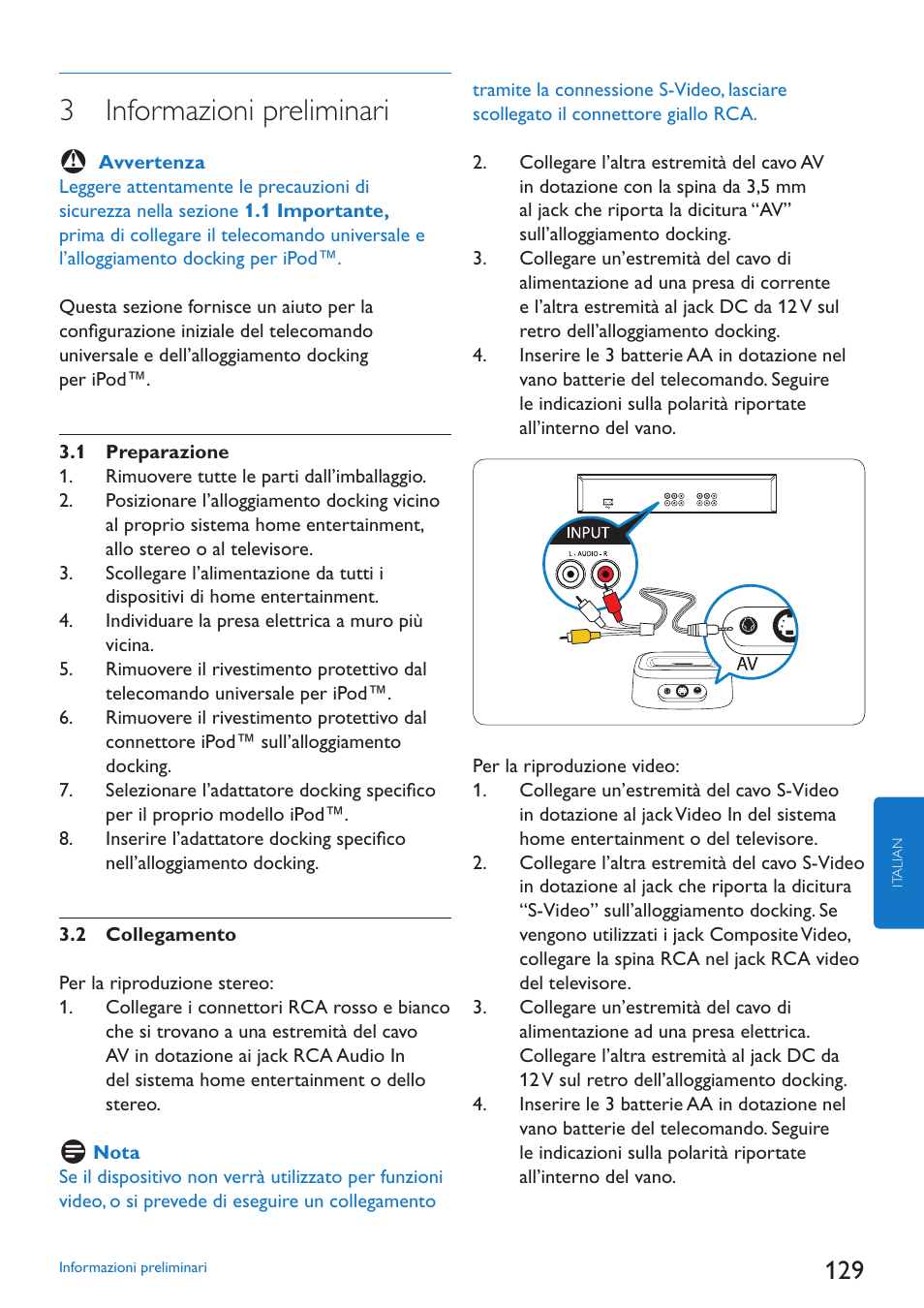 3 informazioni preliminari | Philips SJM3152 User Manual | Page 129 / 338