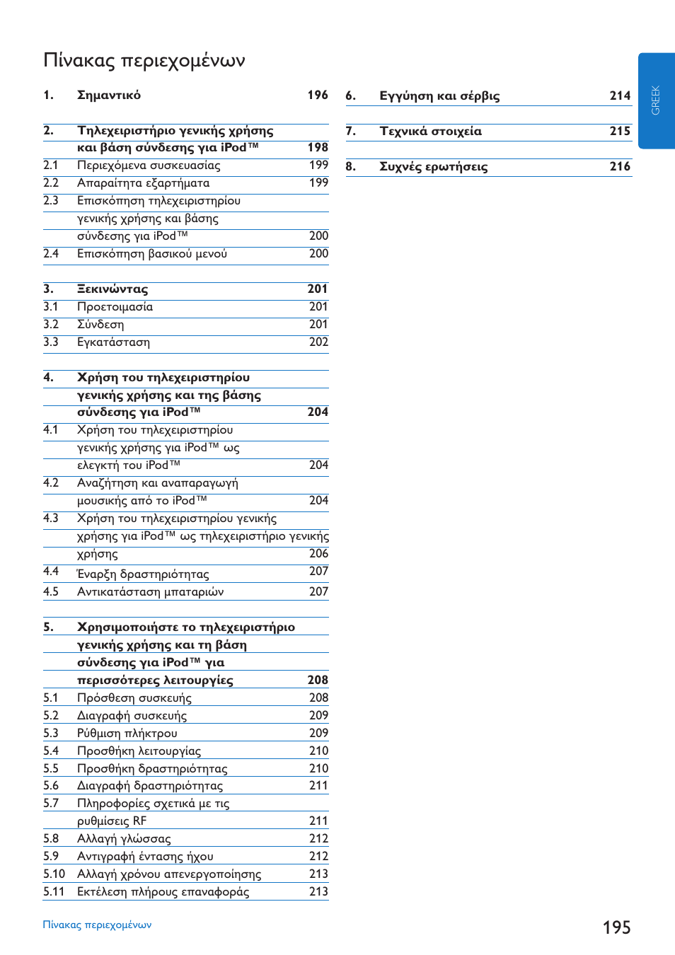 Πίνακας περιεχομένων | Philips SJM3152 User Manual | Page 195 / 338