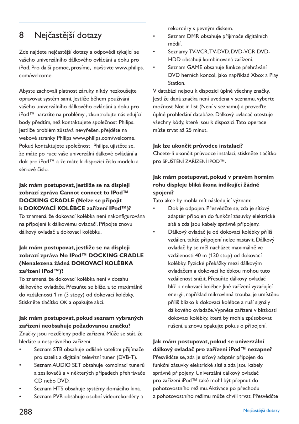 8 nejčastější dotazy | Philips SJM3152 User Manual | Page 288 / 338