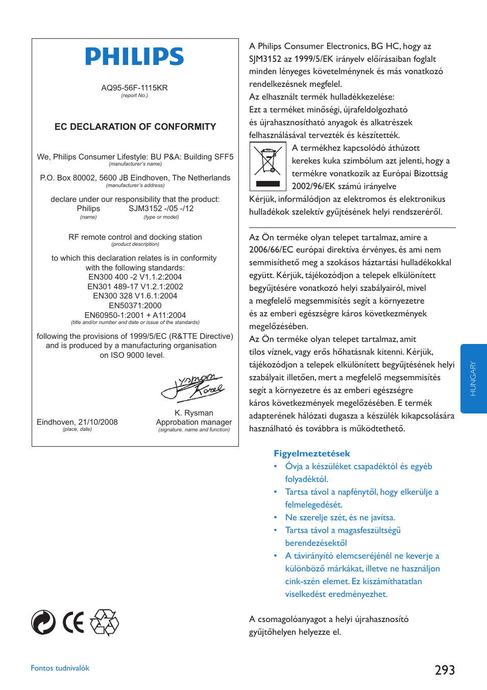 Philips SJM3152 User Manual | Page 293 / 338