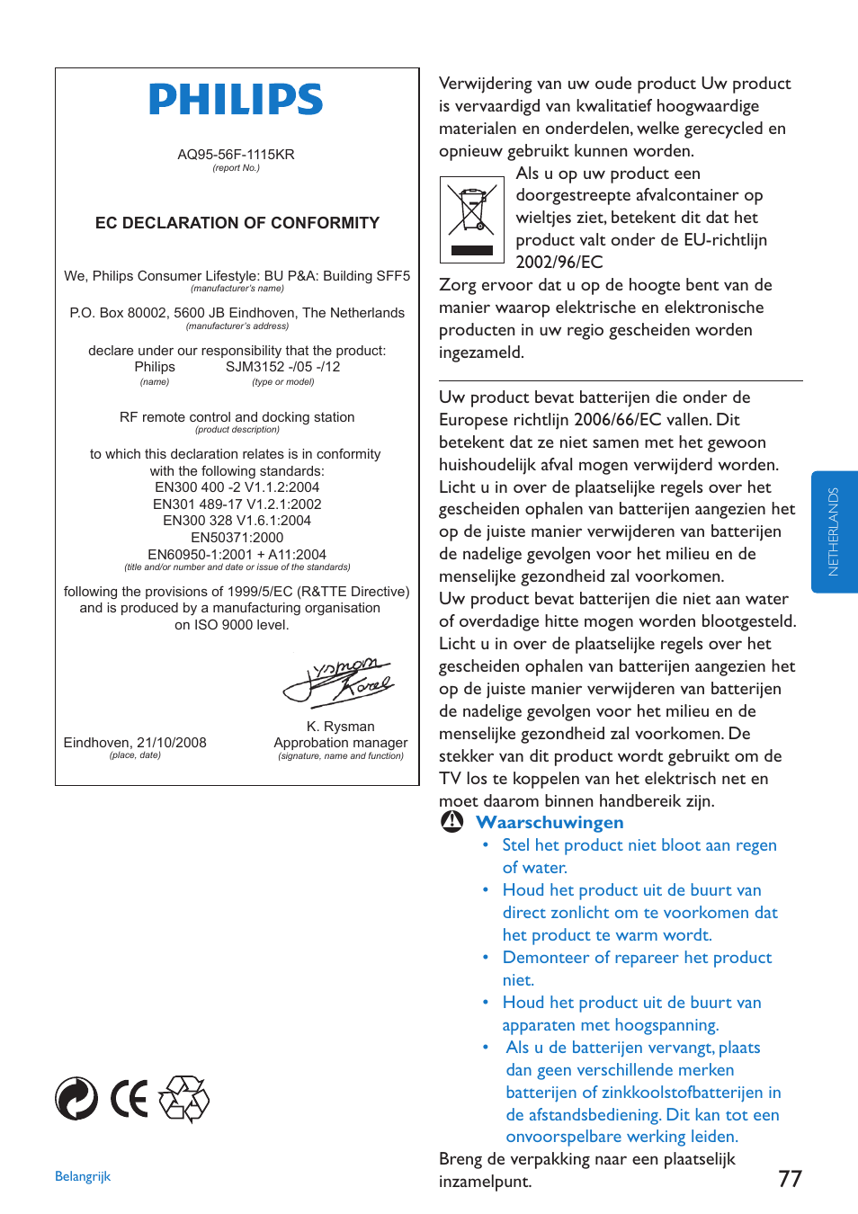 Philips SJM3152 User Manual | Page 77 / 338