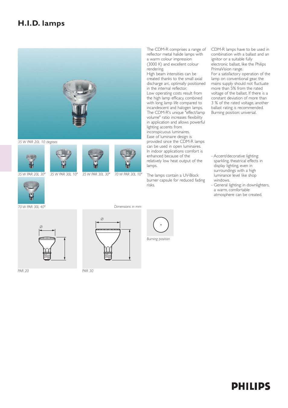 Philips Master Colour CDM-R User Manual | 4 pages