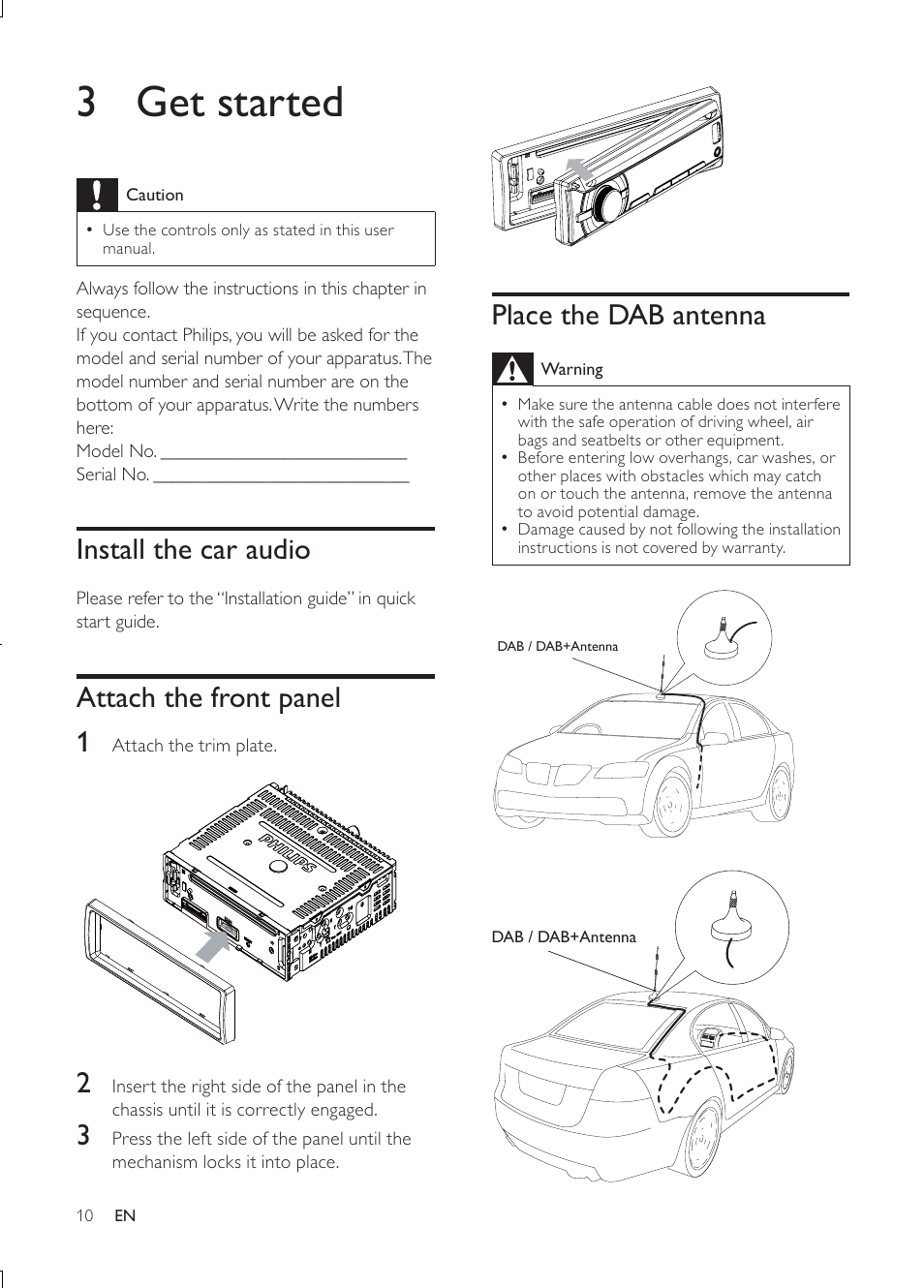 3 get started | Philips CEM3000B User Manual | Page 9 / 27