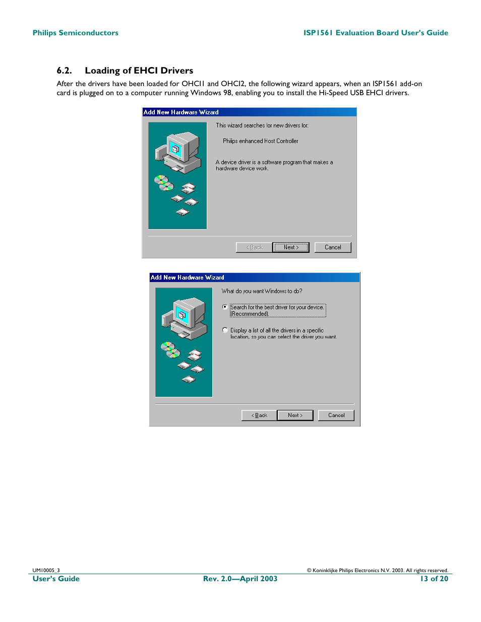 Loading of ehci drivers | Philips ISP1561 User Manual | Page 13 / 21