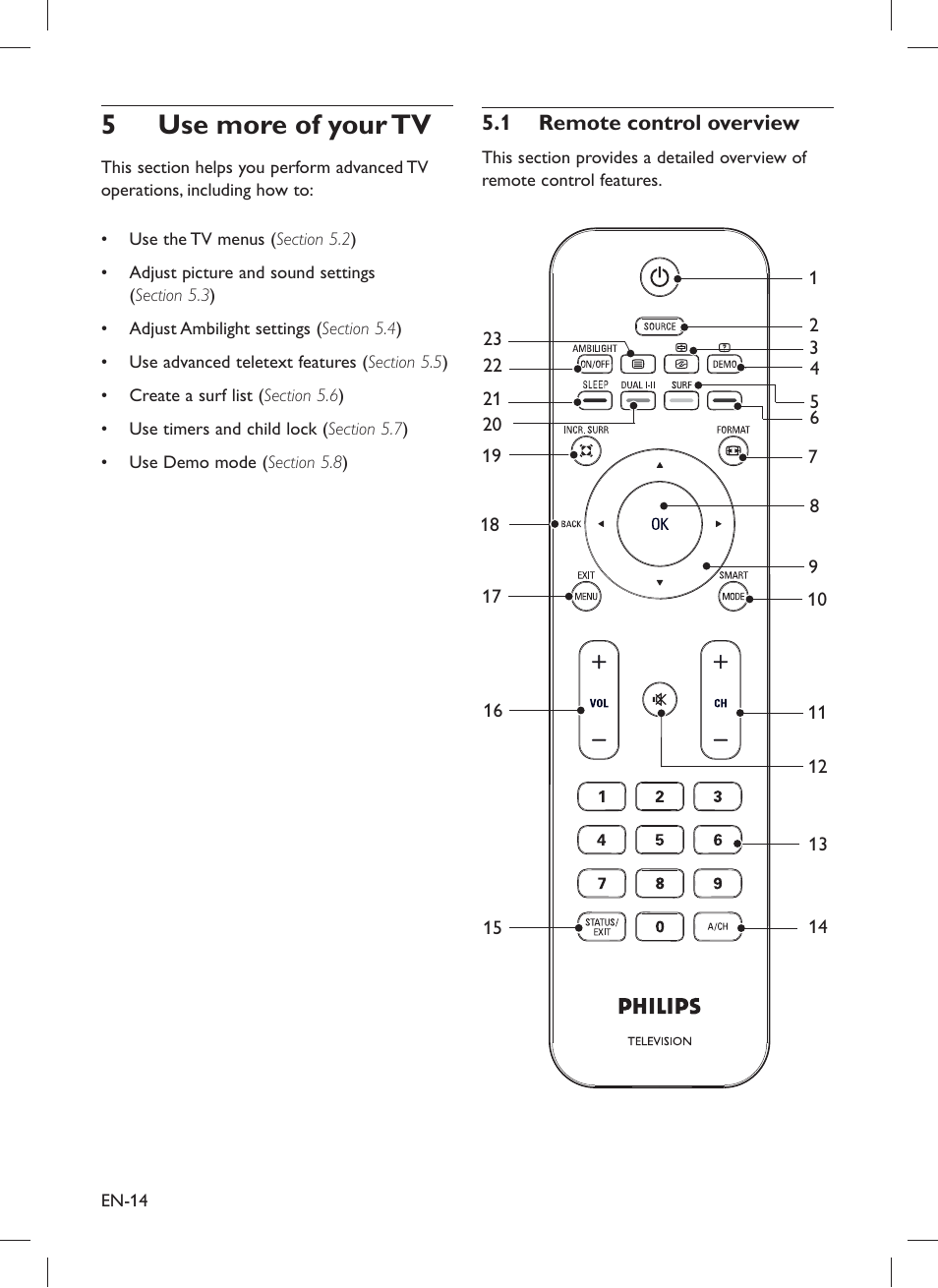 Use more of your tv 5 | Philips 32PFL5203 User Manual | Page 16 / 46