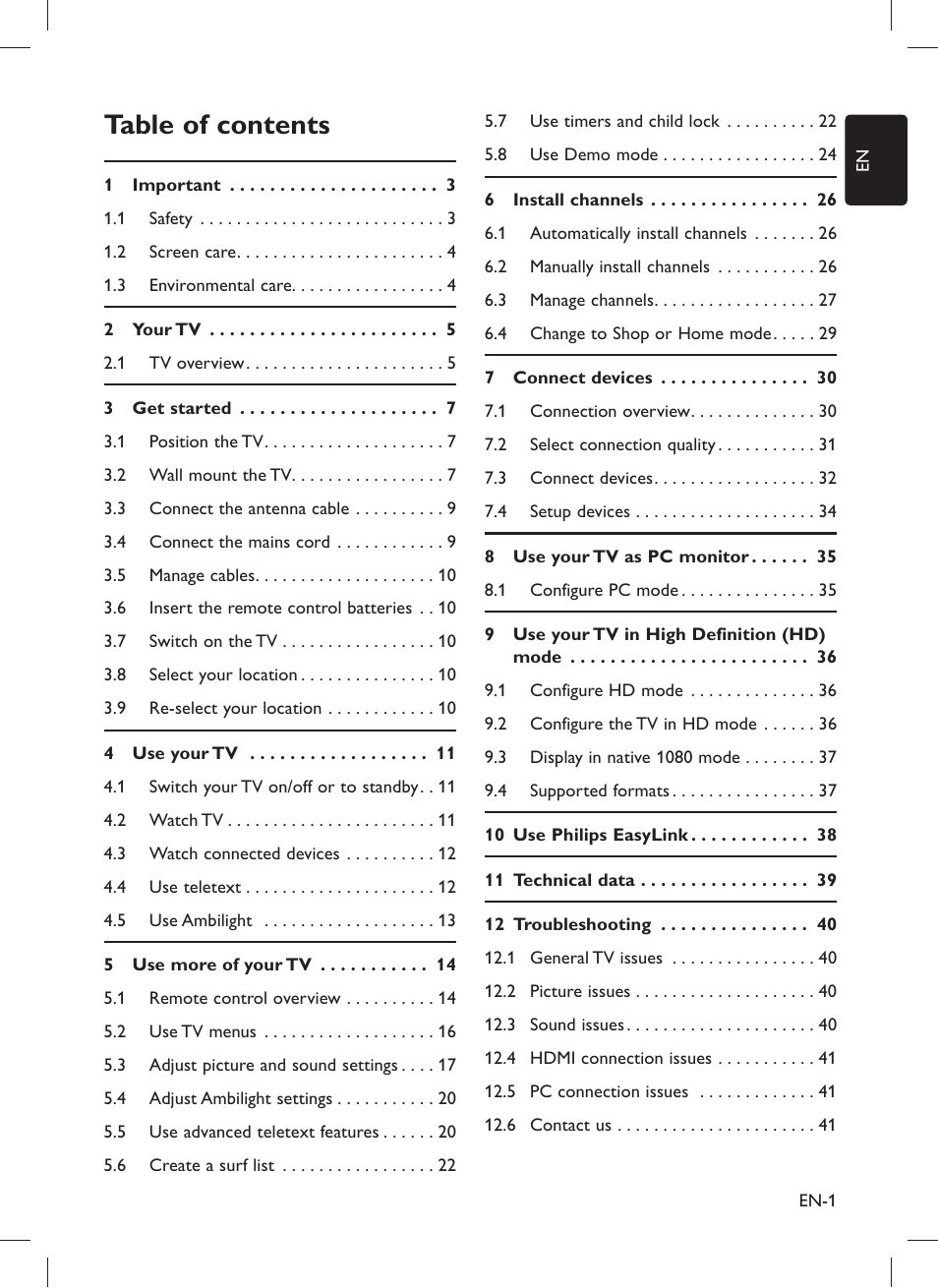 Philips 32PFL5203 User Manual | Page 3 / 46