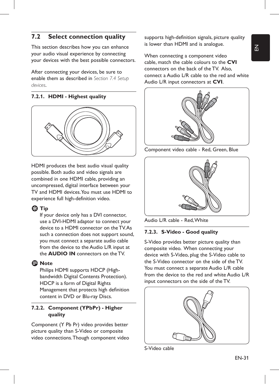 Select connection quality 7.2 | Philips 32PFL5203 User Manual | Page 33 / 46