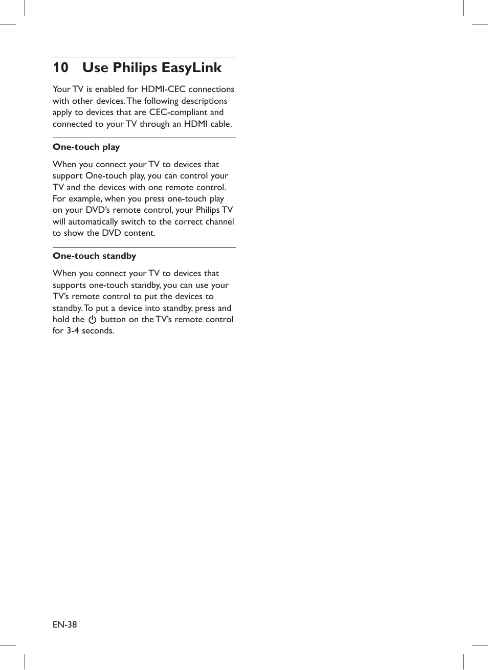 Use philips easylink 10 | Philips 32PFL5203 User Manual | Page 40 / 46