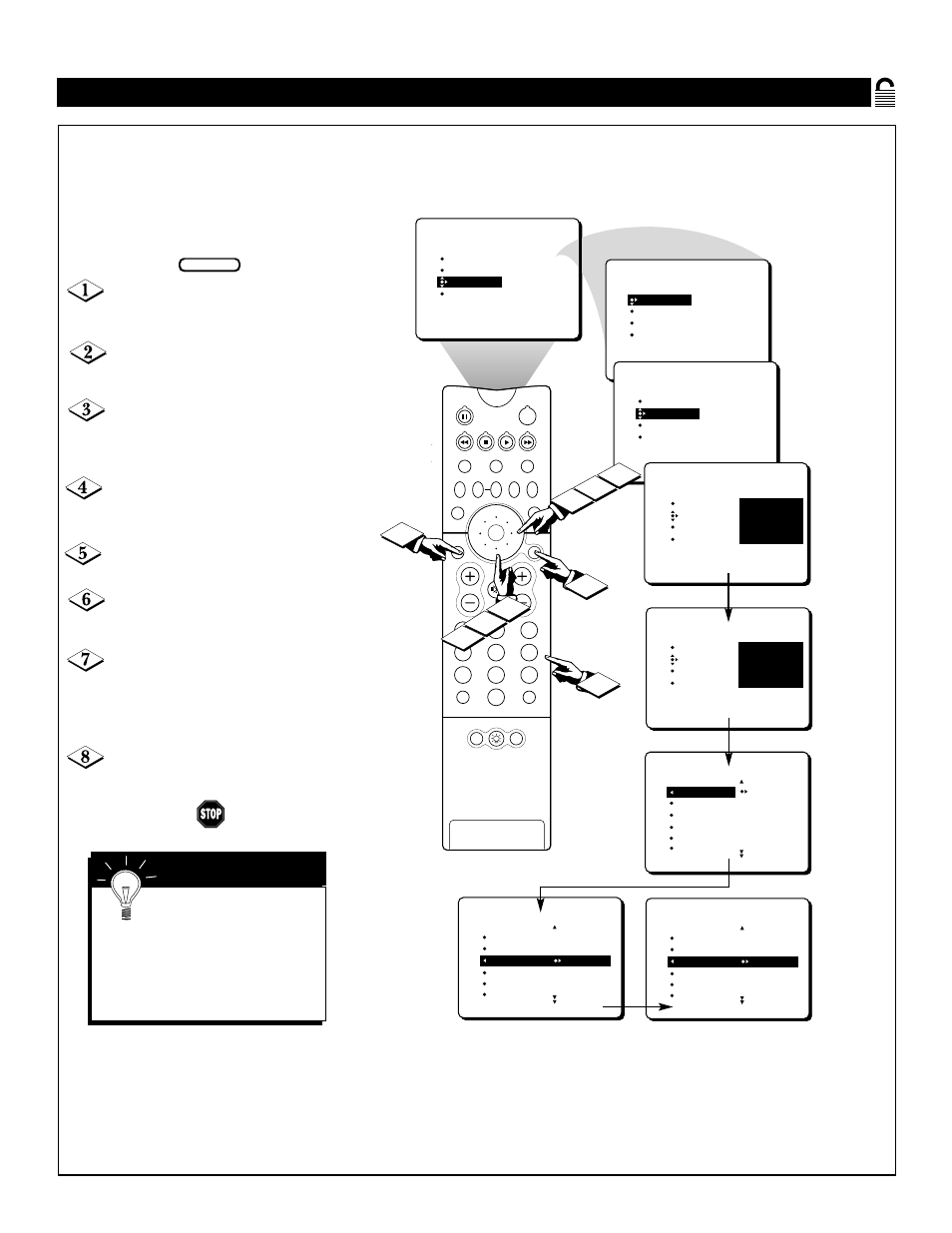 Learing, Locked, Hannels | Philips 55P8342 User Manual | Page 29 / 60