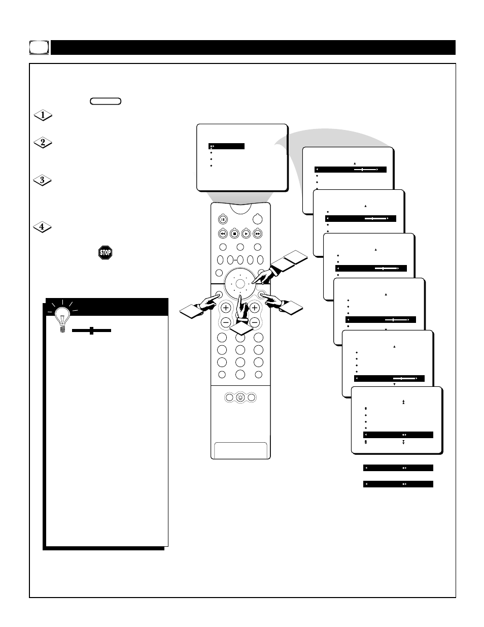 Djusting the, Icture | Philips 55P8342 User Manual | Page 6 / 60