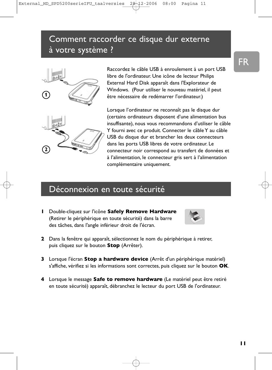 Déconnexion en toute sécurité | Philips SPD5220 User Manual | Page 11 / 51