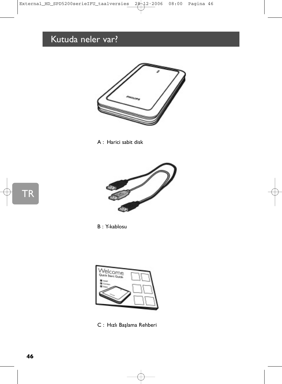 Kutuda neler var | Philips SPD5220 User Manual | Page 46 / 51