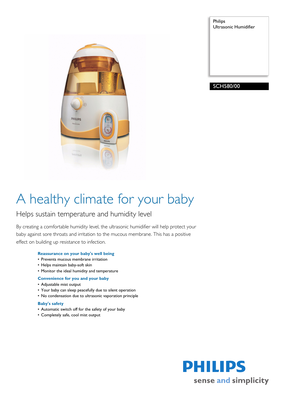 Philips AVENT SCH580 User Manual | 2 pages