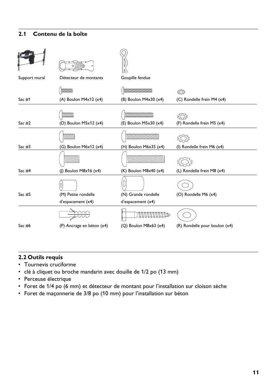 Contenu de la boîte | Philips SQM5562/27 User Manual | Page 11 / 24