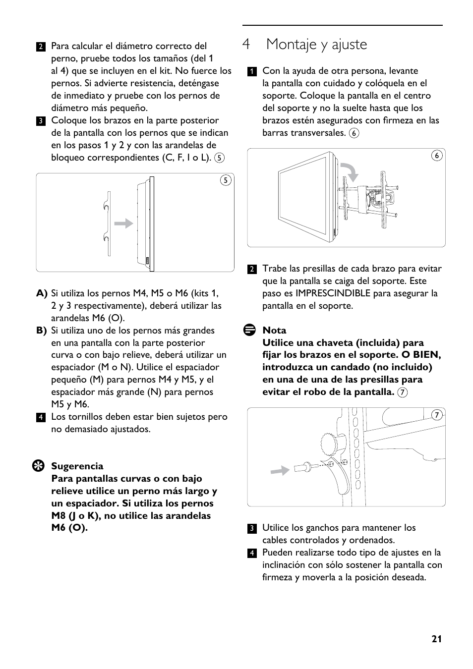 4 montaje y ajuste | Philips SQM5562/27 User Manual | Page 21 / 24