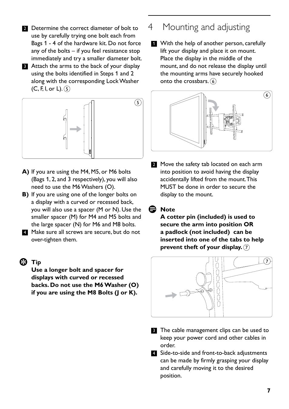 4 mounting and adjusting | Philips SQM5562/27 User Manual | Page 7 / 24