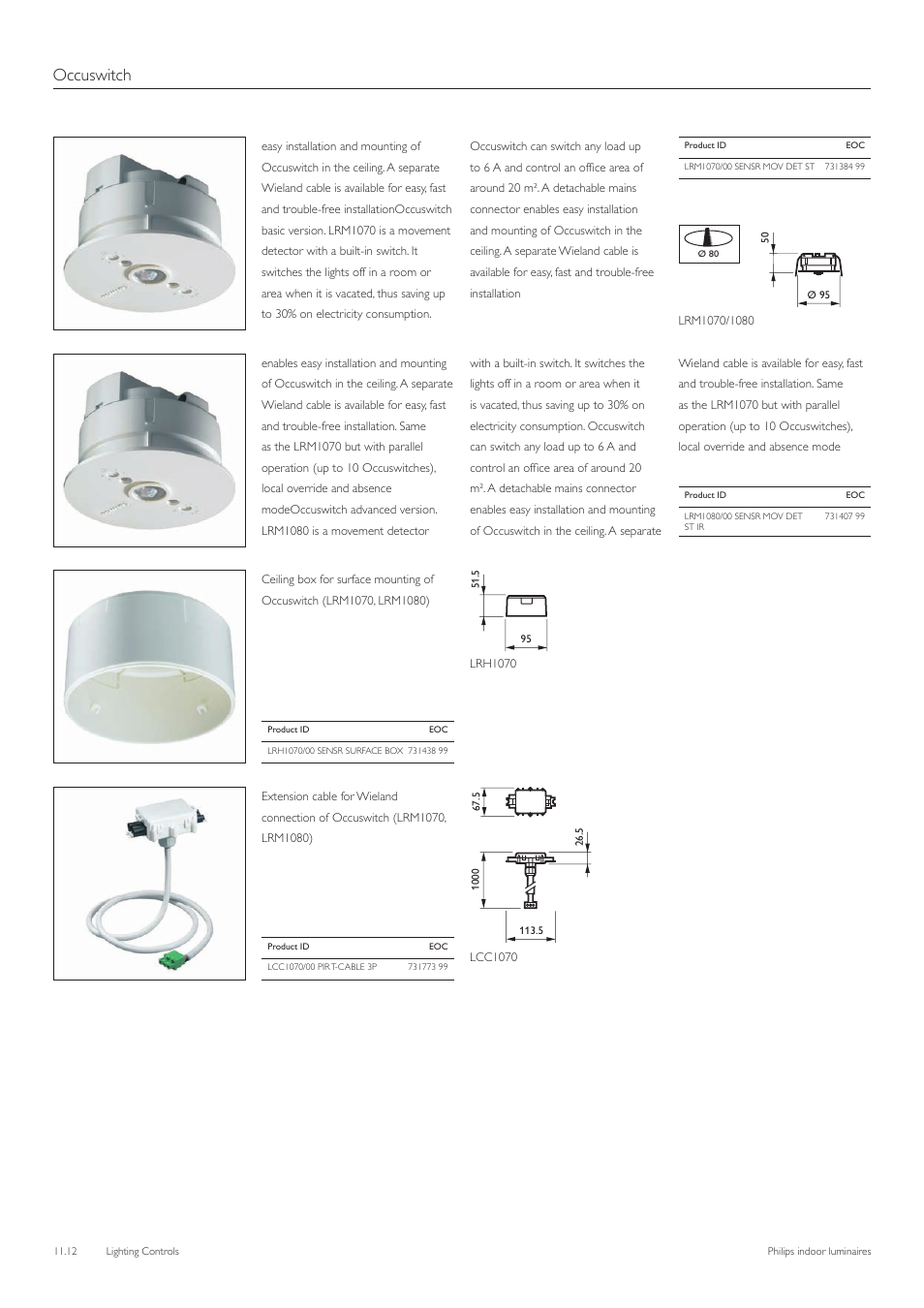 Occuswitch | Philips Indoor Luminaires User Manual | Page 13 / 44