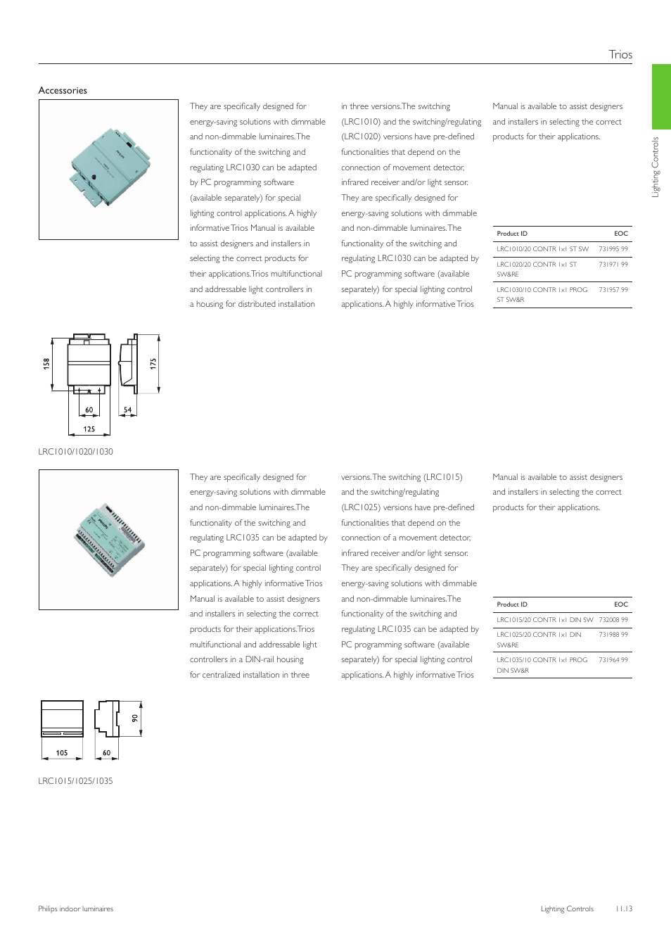 Trios, Accessories | Philips Indoor Luminaires User Manual | Page 14 / 44