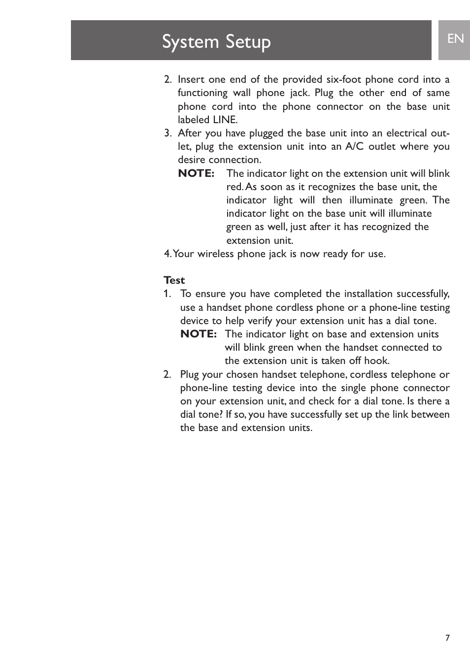 System setup | Philips PH0900L User Manual | Page 7 / 29