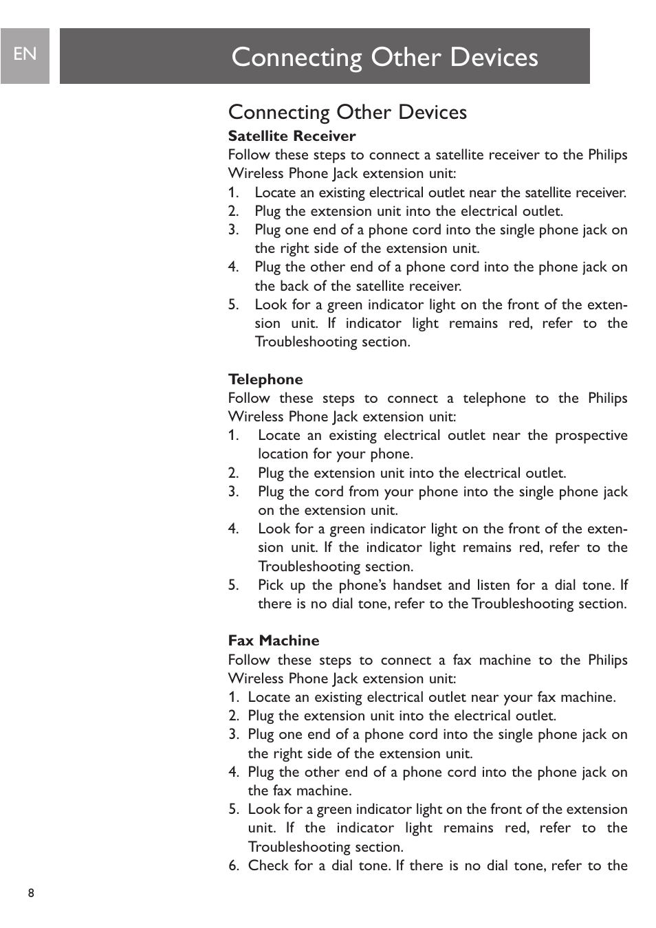 Connecting other devices | Philips PH0900L User Manual | Page 8 / 29