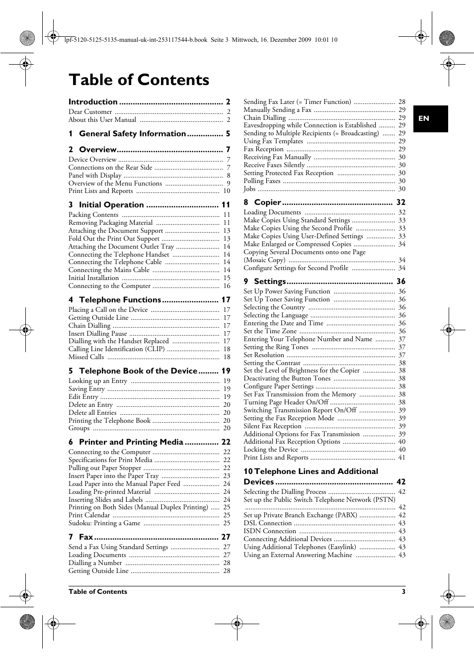 Philips Laserfax LPF 5120 User Manual | Page 3 / 68