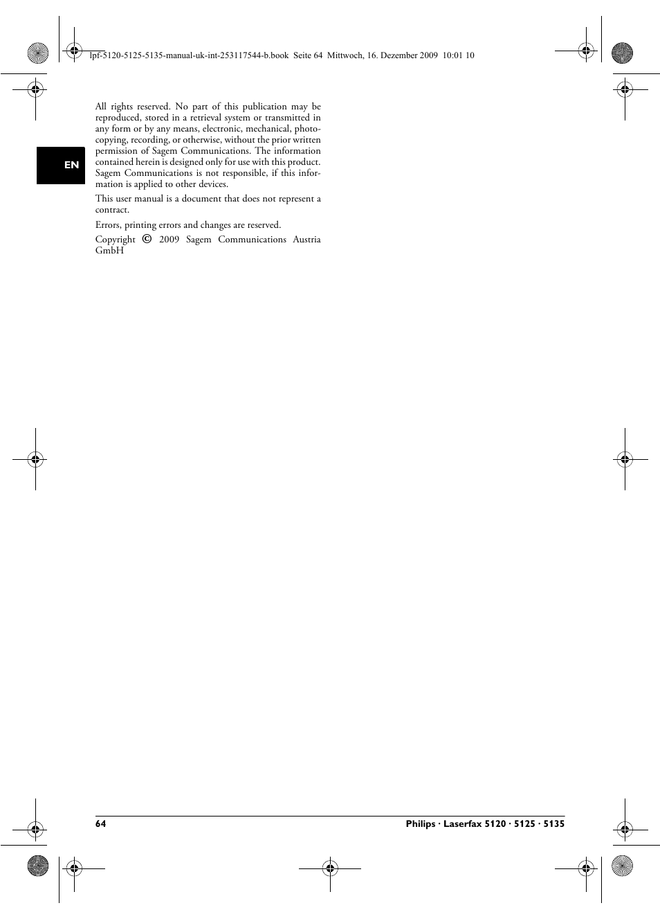 Philips Laserfax LPF 5120 User Manual | Page 64 / 68