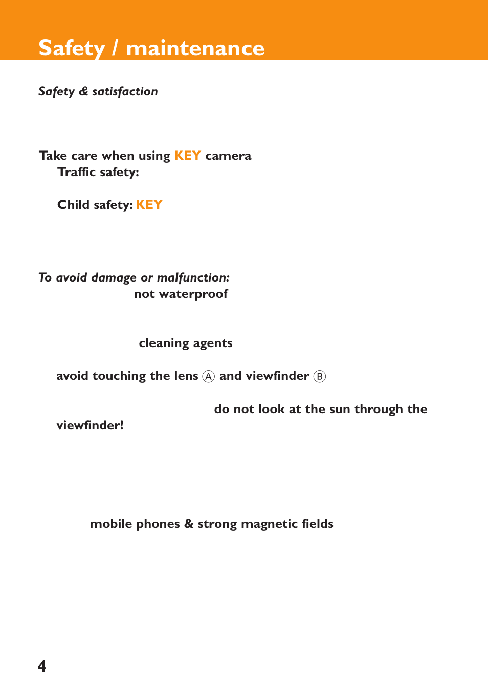 Safety / maintenance | Philips KEY0079 User Manual | Page 4 / 23