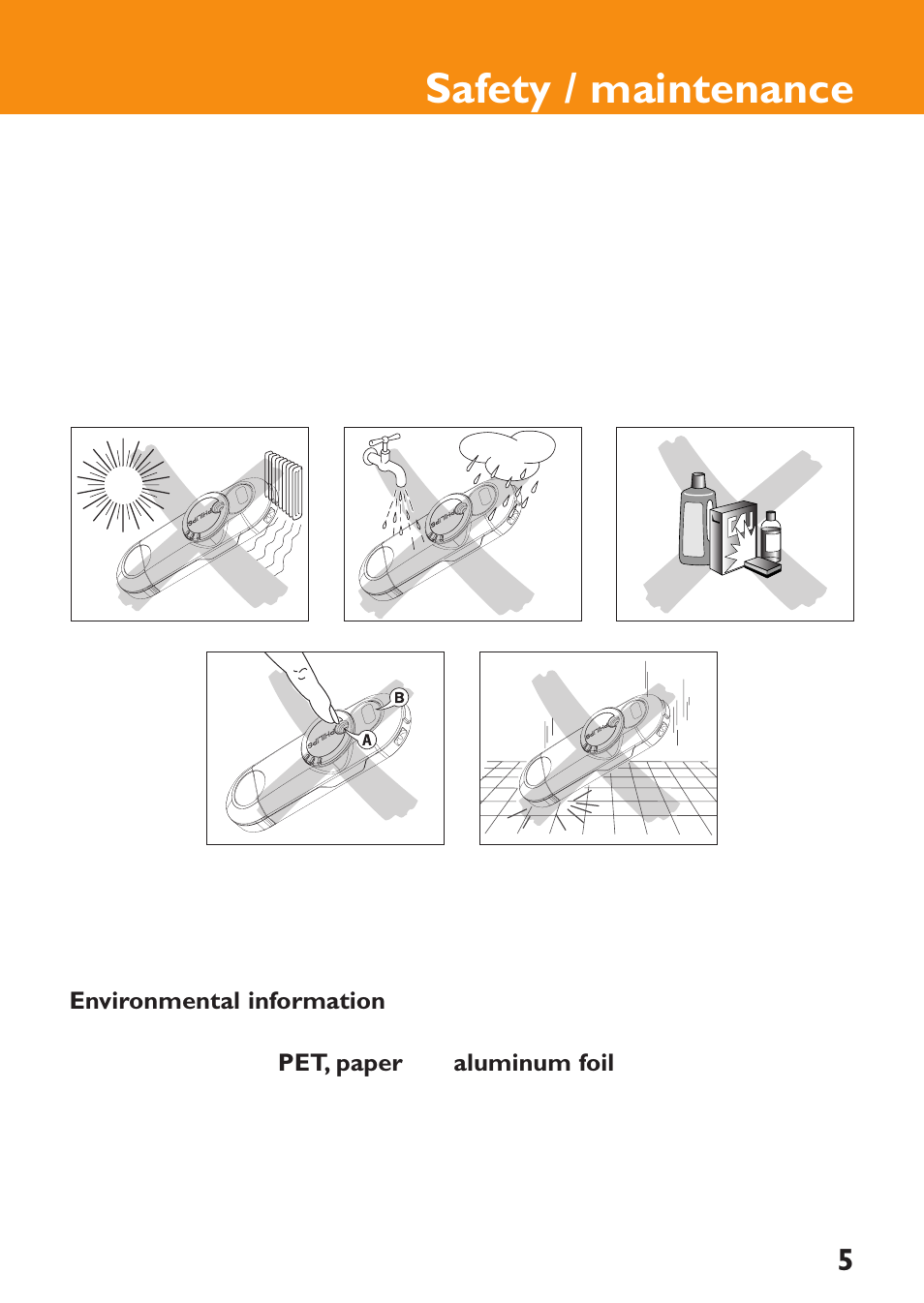 Safety / maintenance | Philips KEY0079 User Manual | Page 5 / 23