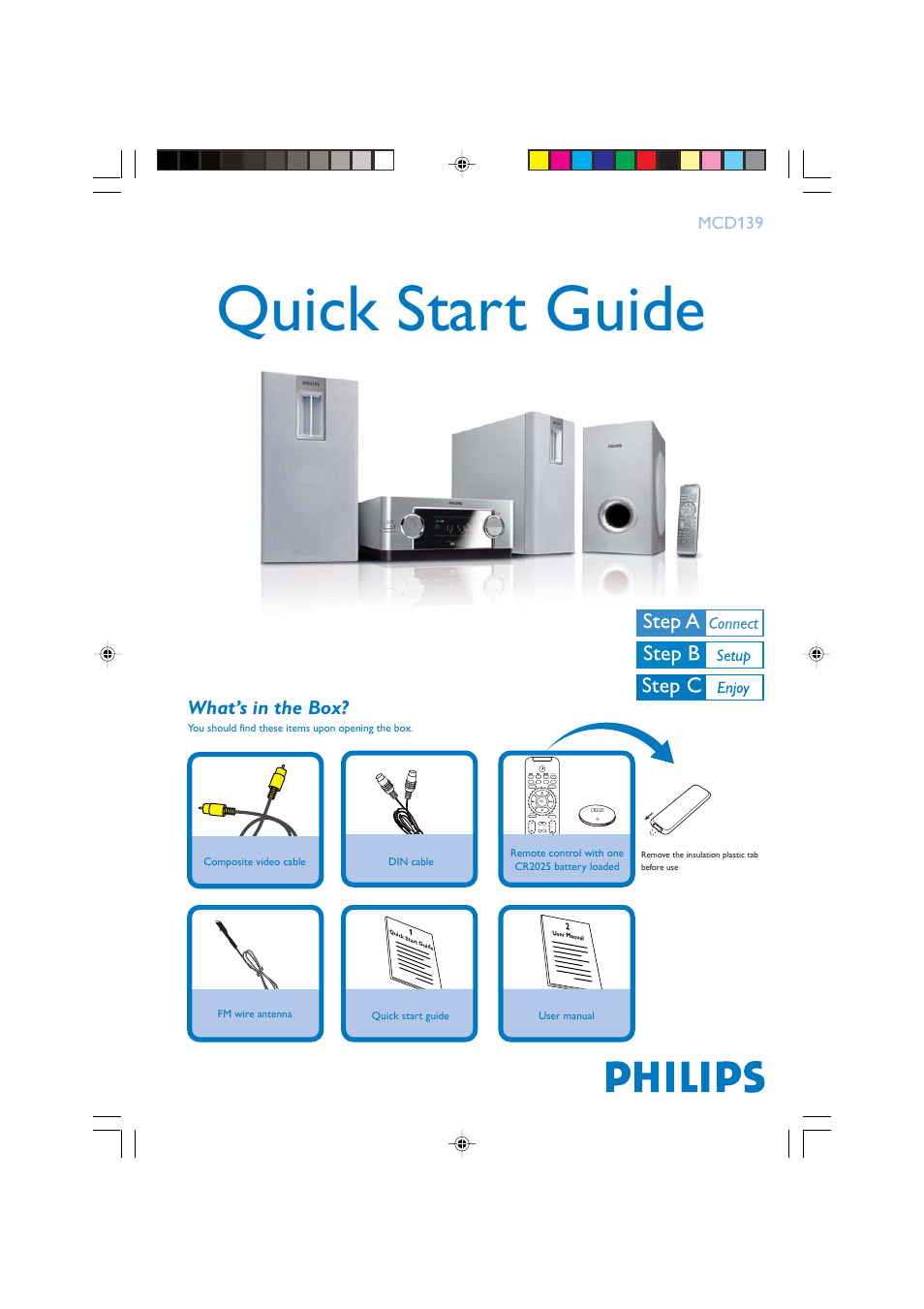 Philips DVD Micro Theatre MCD139 User Manual | 4 pages