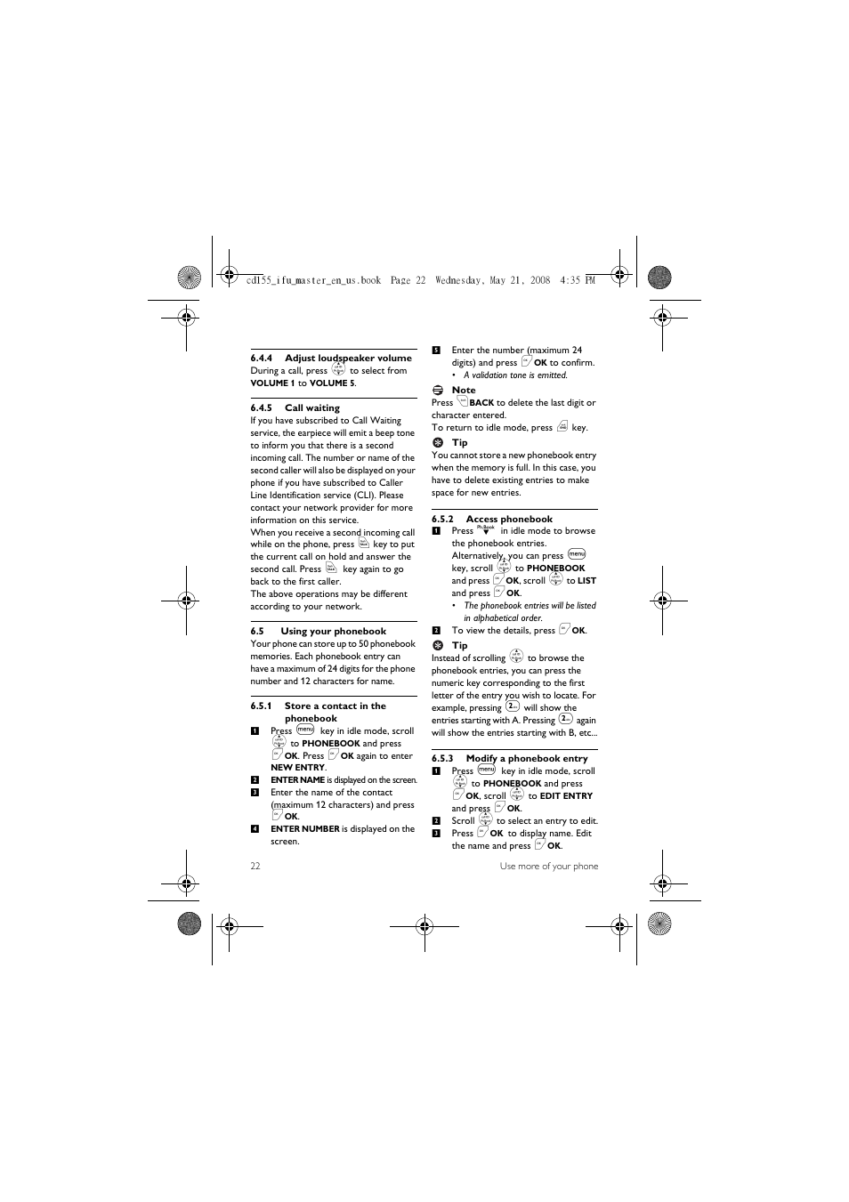 5 using your phonebook | Philips CD1551B User Manual | Page 24 / 49