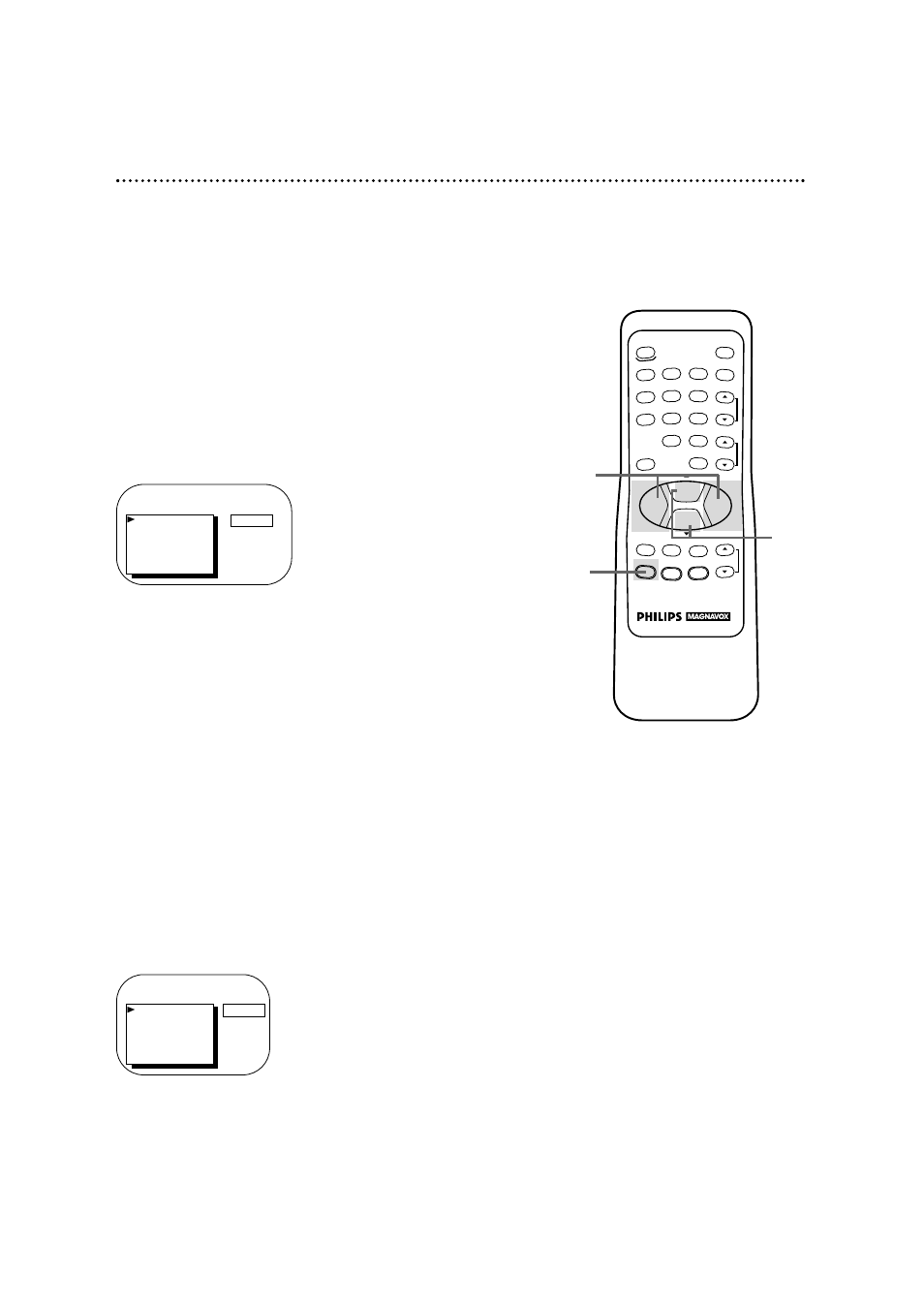 38 closed captioning, Press the menu button to display the pop up menu, Example: caption1 menu screen | Philips CCX252AT User Manual | Page 38 / 52