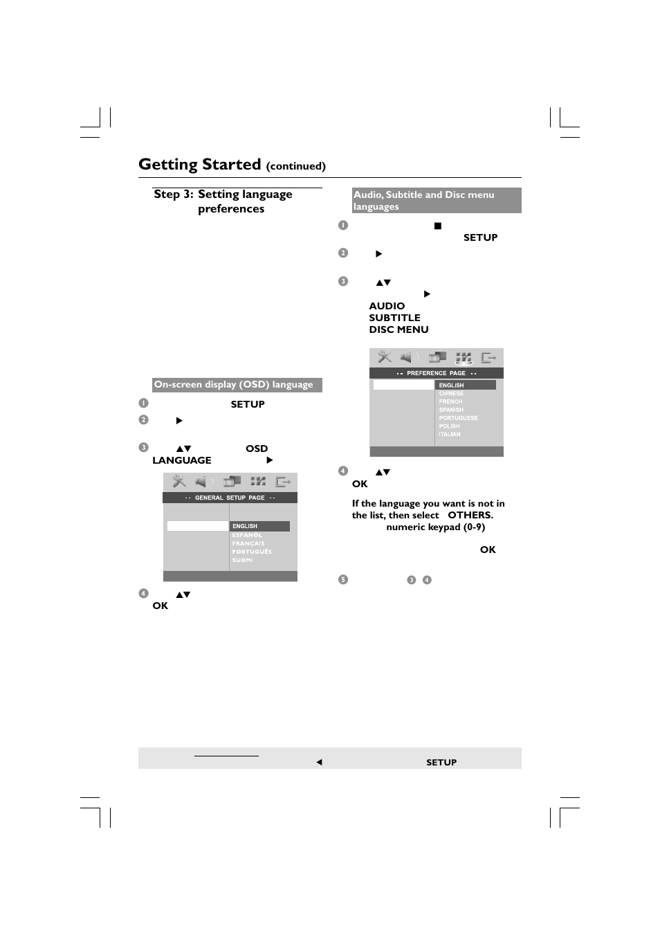 Getting started | Philips HTS5510C User Manual | Page 20 / 52