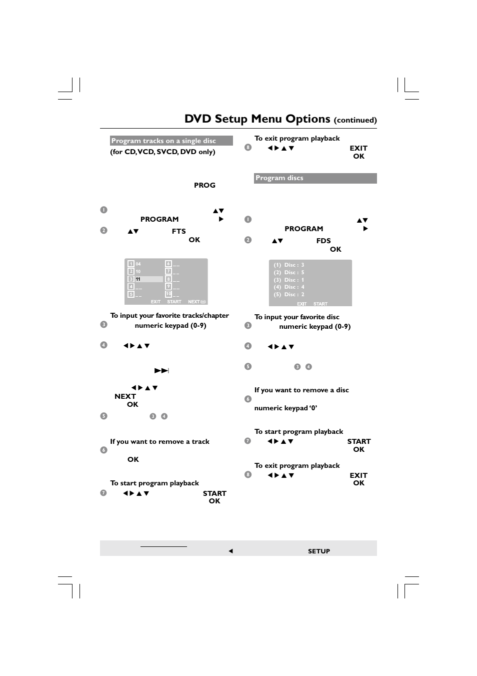 Dvd setup menu options | Philips HTS5510C User Manual | Page 31 / 52