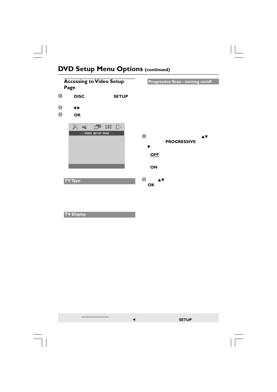 Dvd setup menu options | Philips HTS5510C User Manual | Page 34 / 52