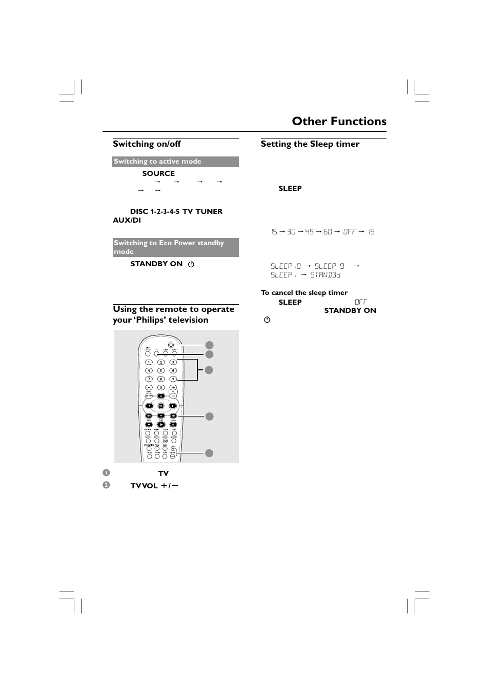 Other functions | Philips HTS5510C User Manual | Page 39 / 52