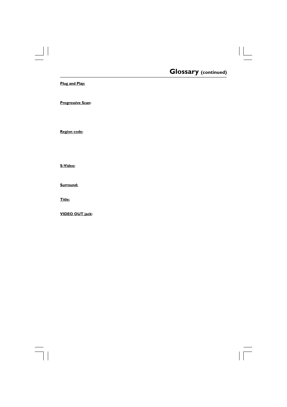 Glossary | Philips HTS5510C User Manual | Page 49 / 52