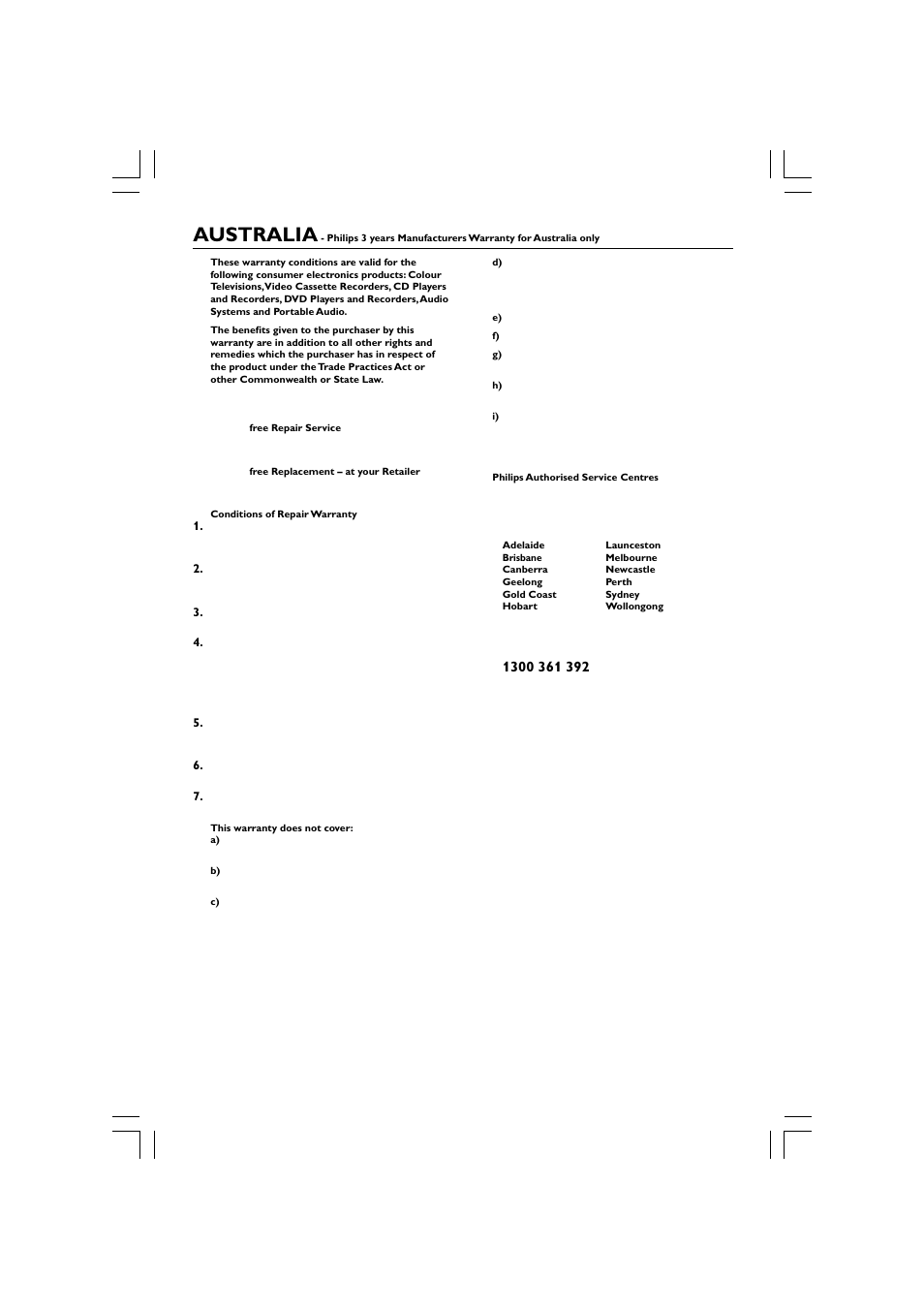 Australia | Philips HTS5510C User Manual | Page 50 / 52