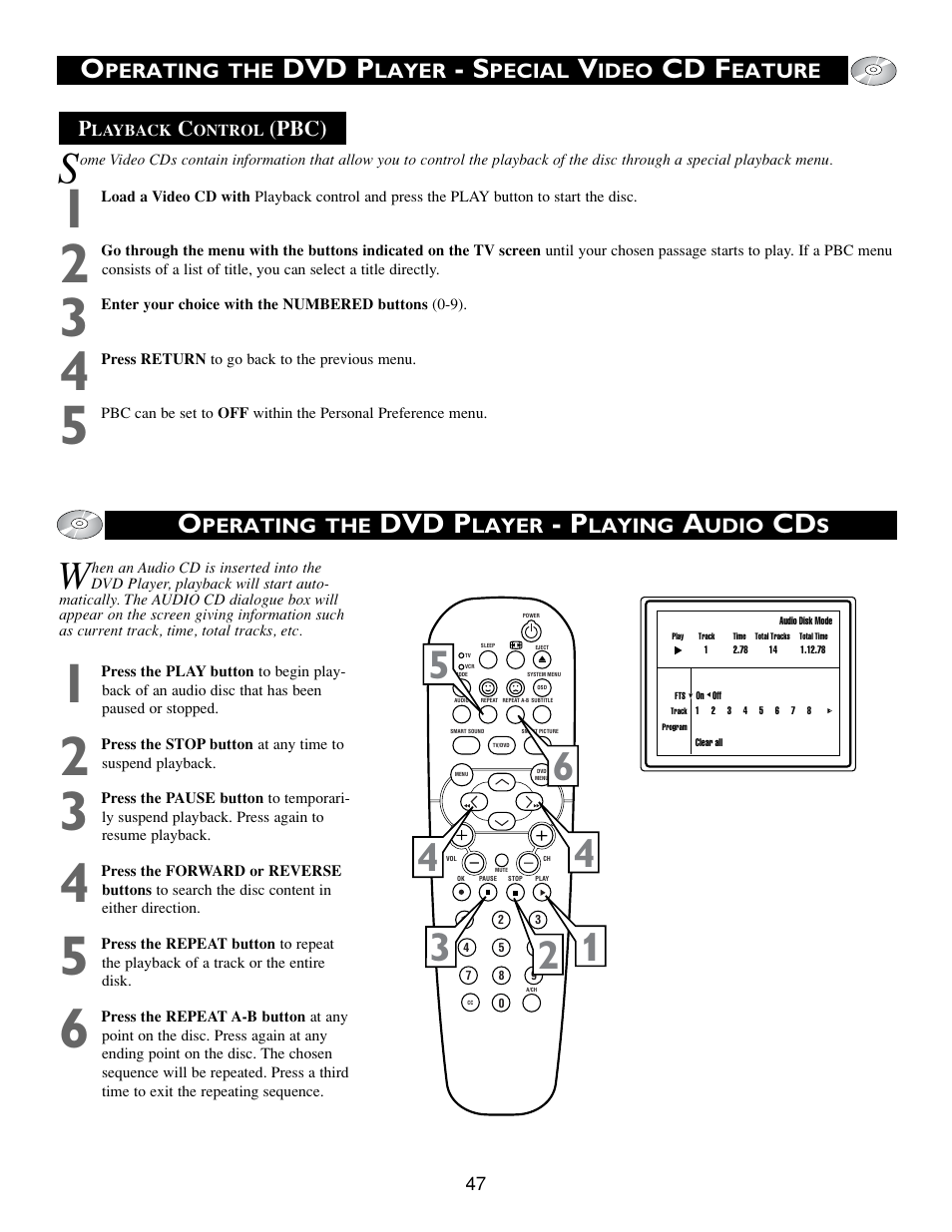 Dvd p, Cd f | Philips Real Flat TV DVD User Manual | Page 47 / 51