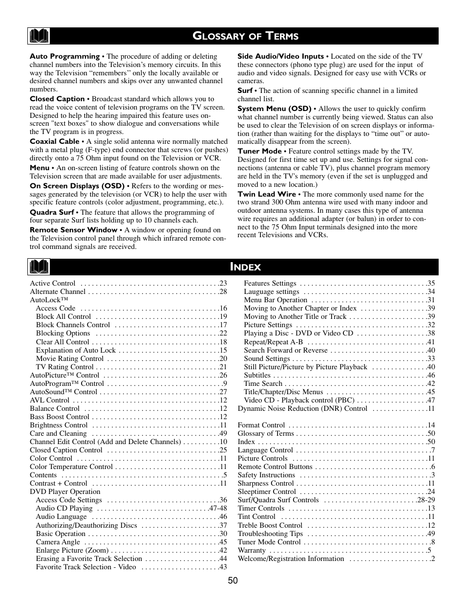 Philips Real Flat TV DVD User Manual | Page 50 / 51