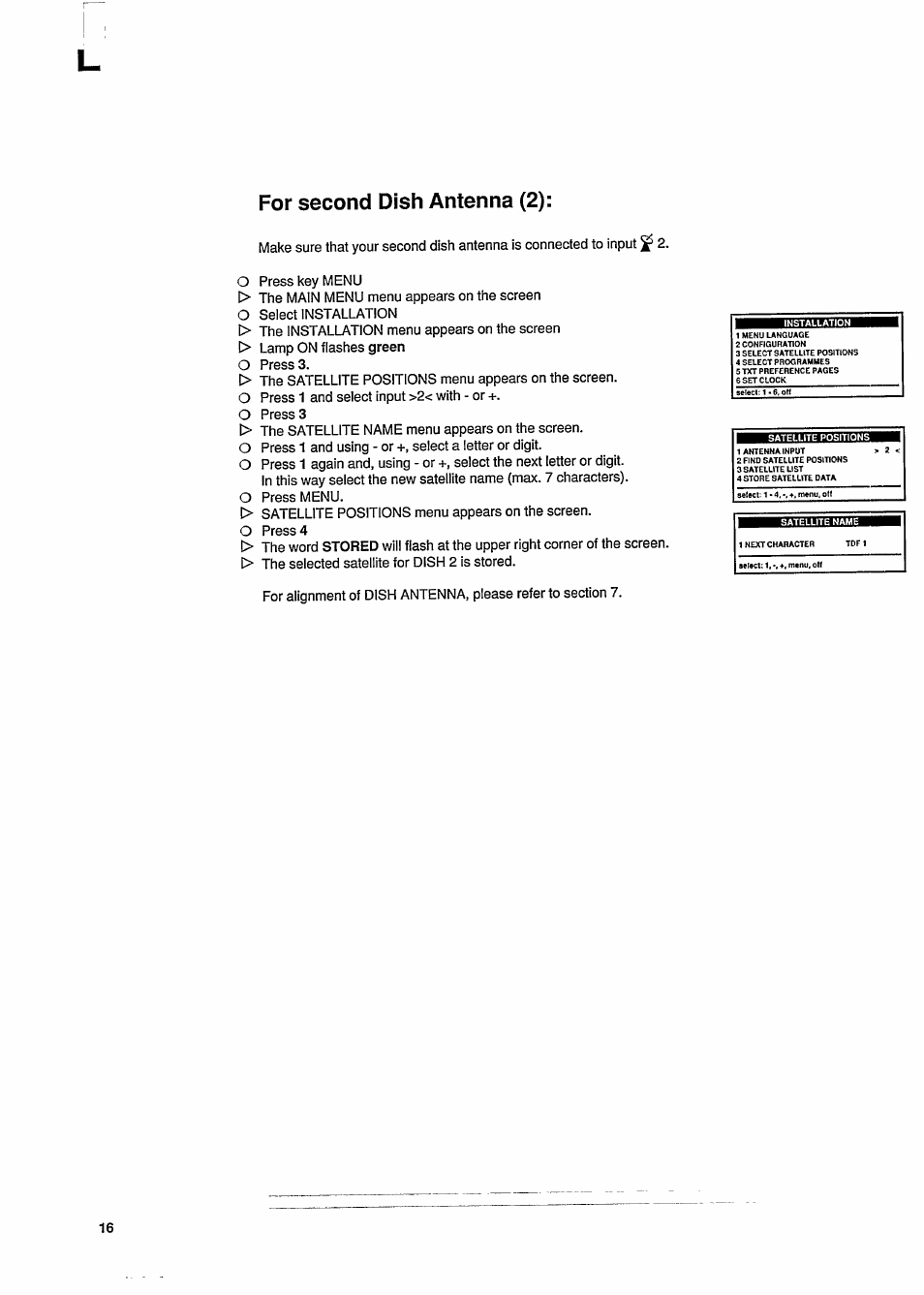 For second dish antenna (2) | Philips STU909 User Manual | Page 16 / 27