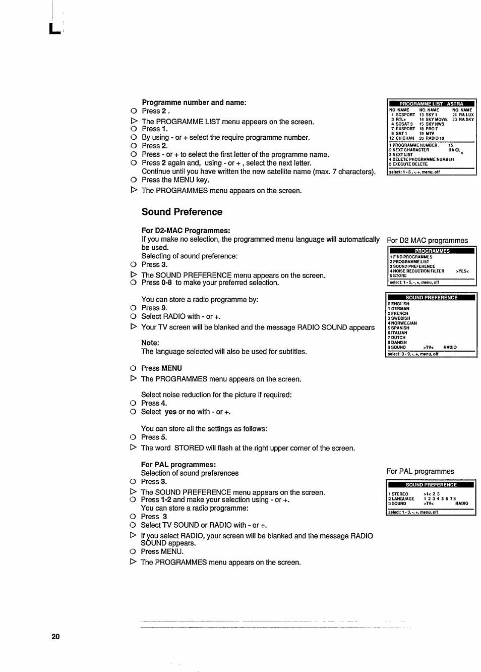 Sound preference | Philips STU909 User Manual | Page 20 / 27