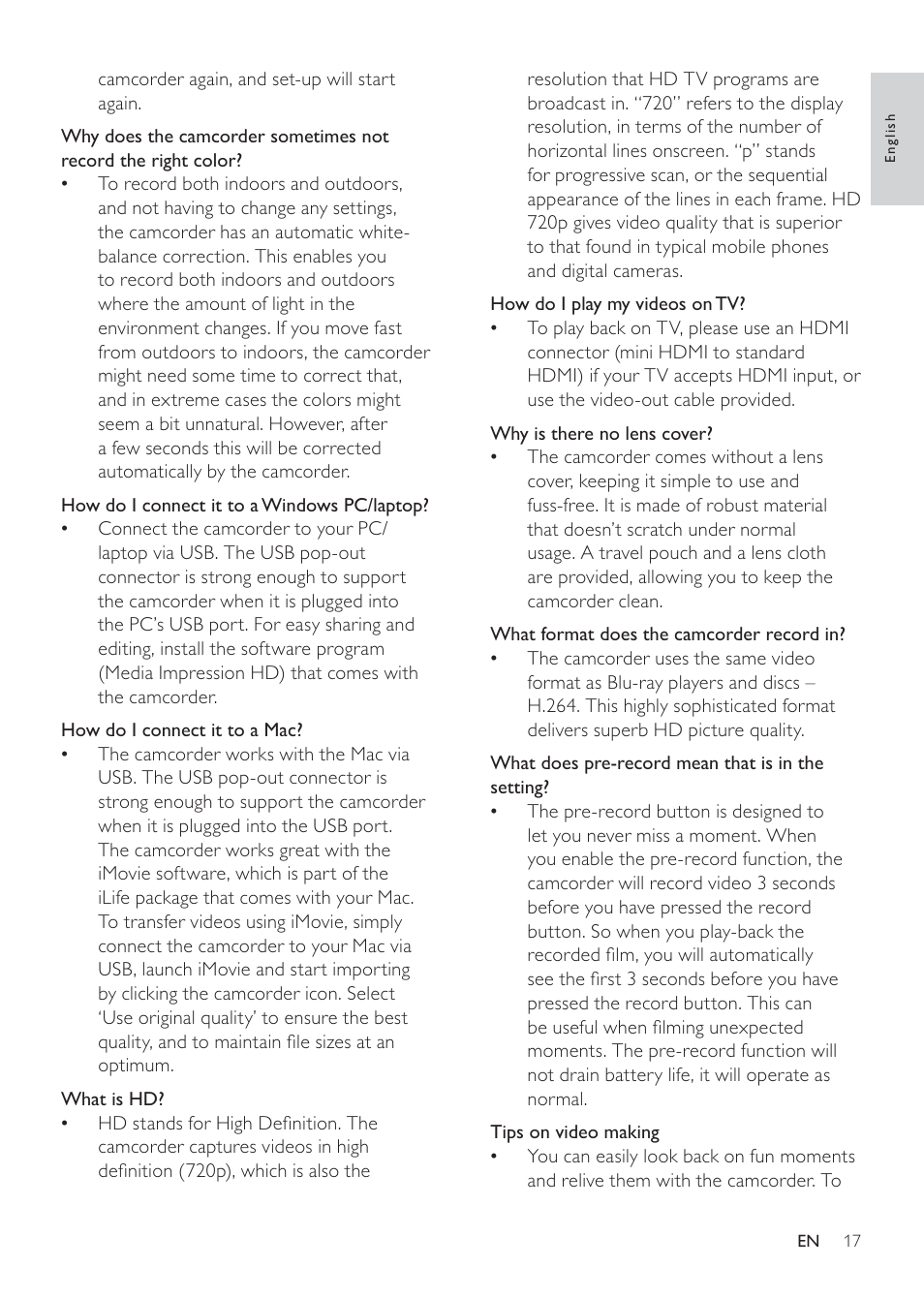 Philips CAM100GY User Manual | Page 17 / 19