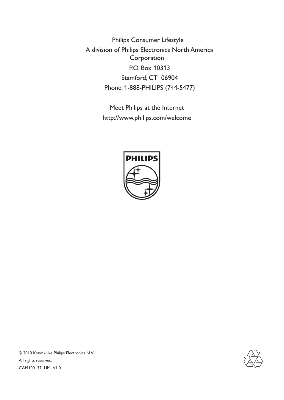 Philips CAM100GY User Manual | Page 19 / 19