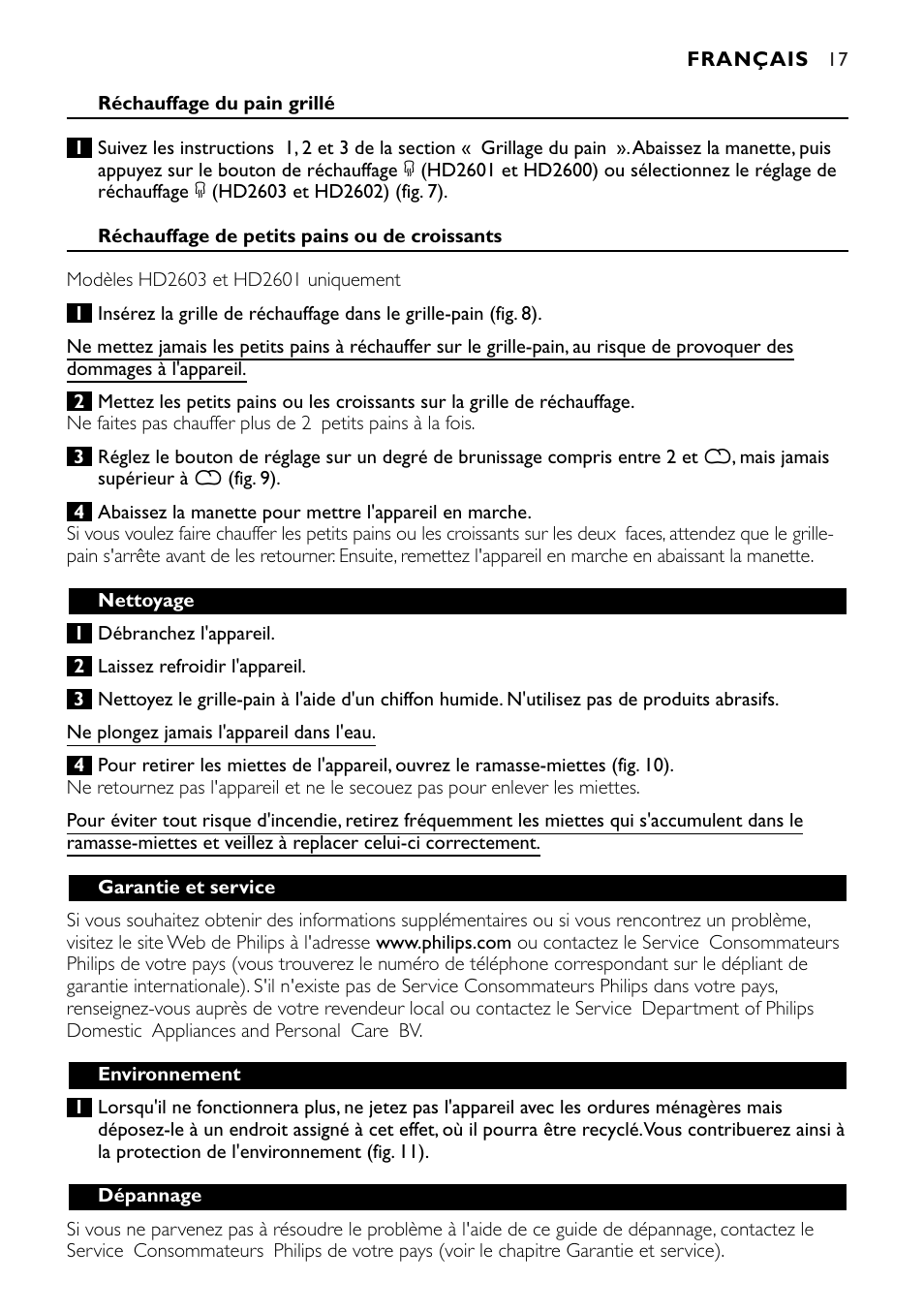 Philips HD2603 User Manual | Page 17 / 60