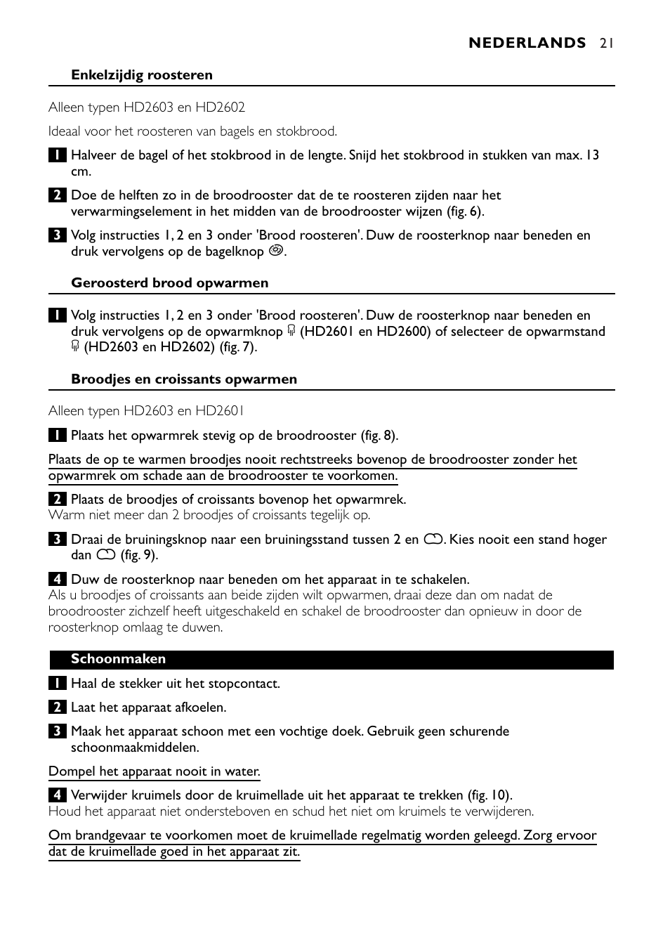 Philips HD2603 User Manual | Page 21 / 60