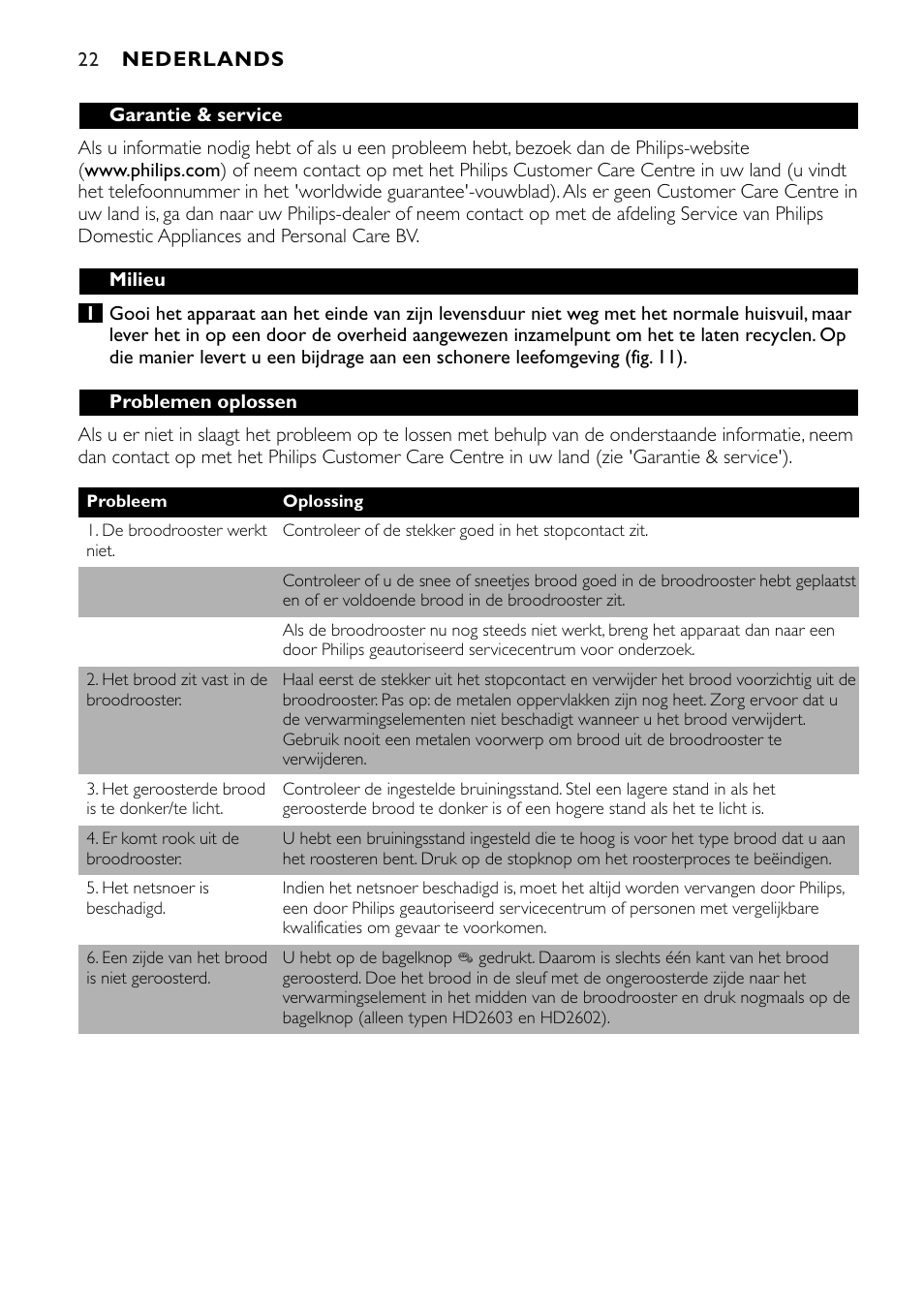 Philips HD2603 User Manual | Page 22 / 60